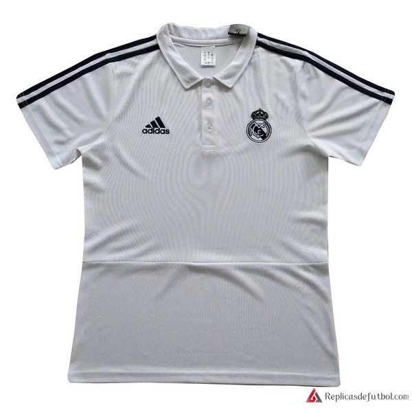 Polo Real Madrid 2017-2018 Blanco Negro Blanco